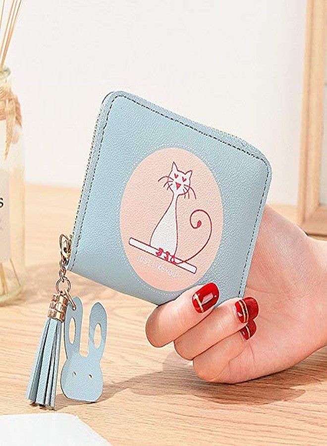 موكا محفظة صغيرة قصيرة من MOCA للنساء والفتيات، لحفظ النقود المعدنية وبطاقات الائتمان والخصم (سكاي) - Image 4